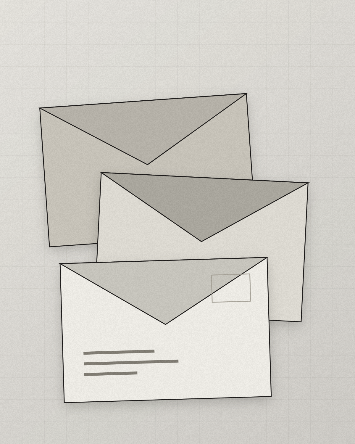 Stacked envelopes ready for a client mailing